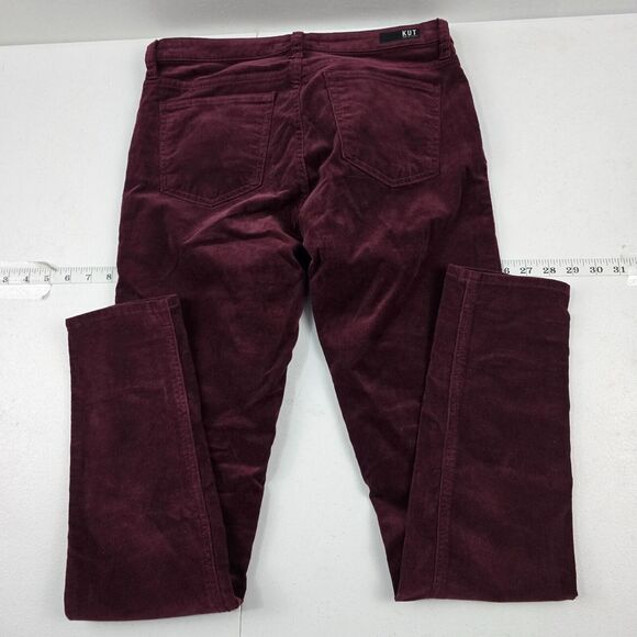Kut from the kloth Mia toothpick skinny jeans pants corduroy red 6 womens 4677 - Picture 4 of 13